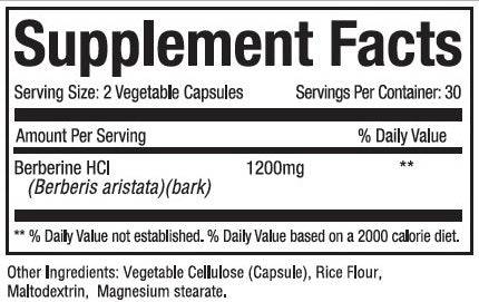Berberine HCL 1200 mgs 60 caps - Planet Source