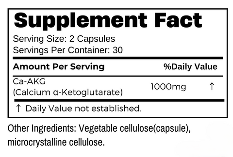 Calcium Alpha-Ketoglutarate (Ca-AKG) 1000 60 capsules