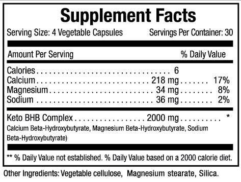 Planet Source keto Beta-hydroxybutyrate (BHB) 2000 120 capsules