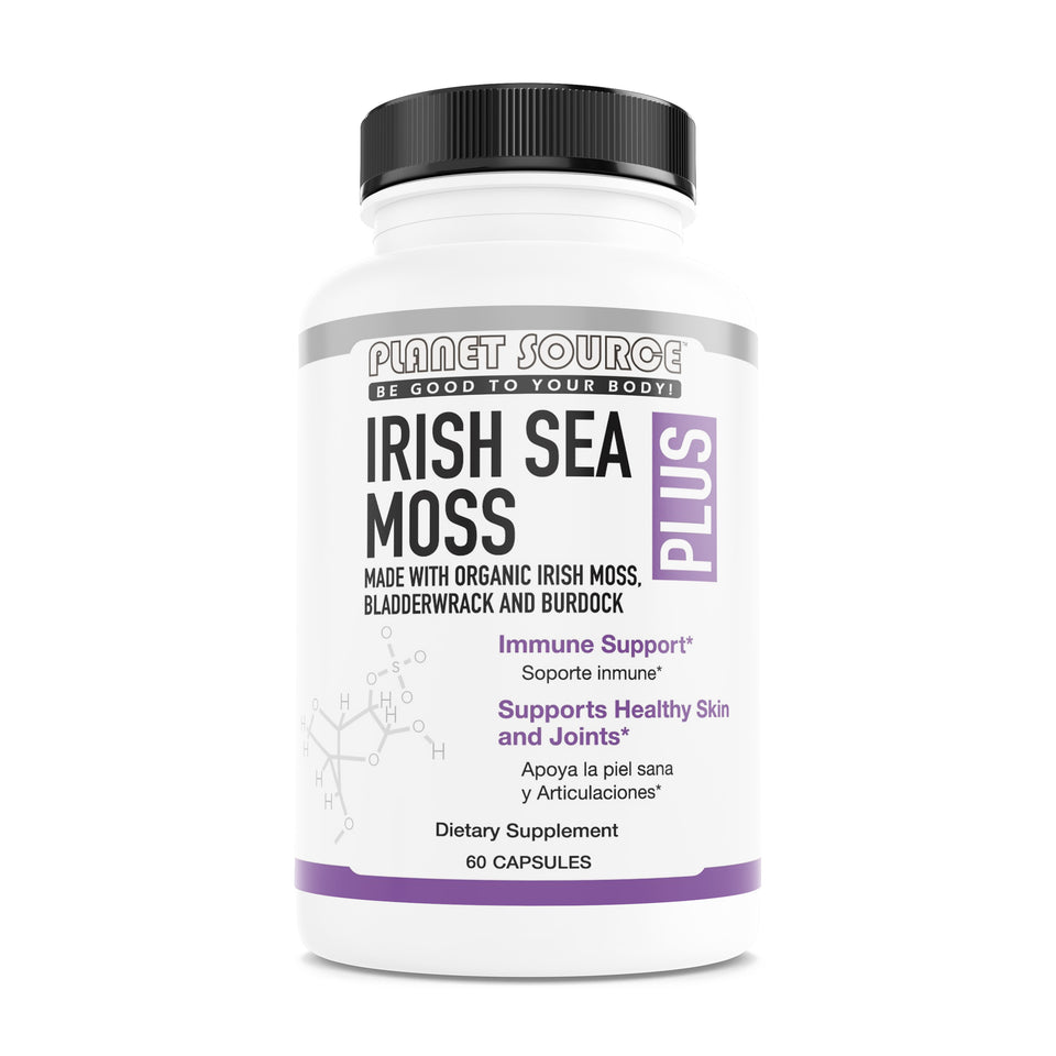 Planet Source Organic Irish Sea Moss bladderwrack burdock Plus high potency 